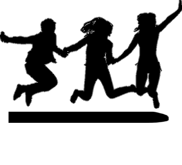 icono de niñas saltando