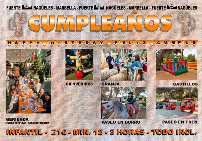 Cartel Cumpleaños en el Fuerte de Nagüeles