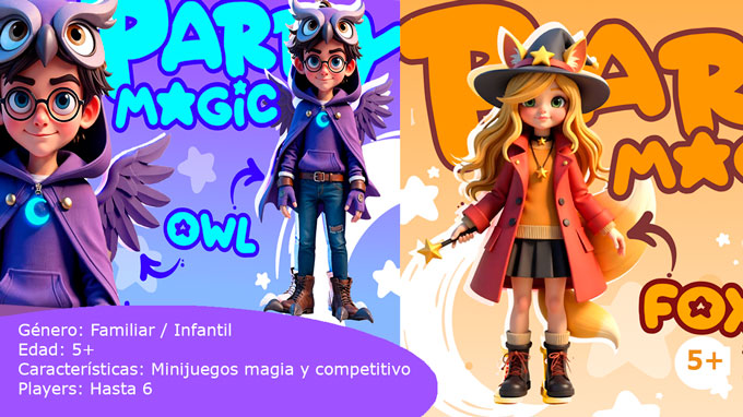 Cartel de Realidad Virtual ; opción Party Magia