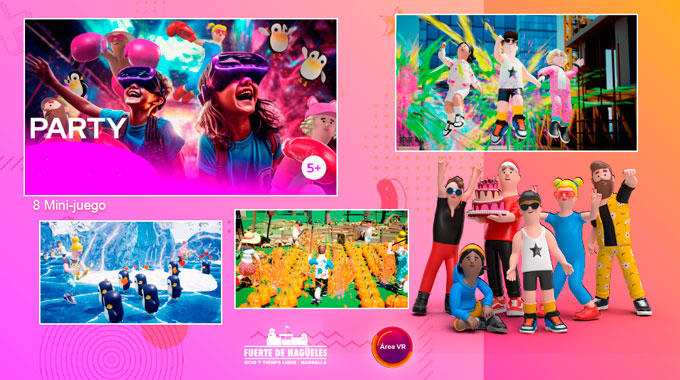Cartel de Realidad Virtual ; opción Party